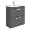 Brooklyn 800 Gloss Grey Floor Standing Vanity Unit with Thin-Edge Basin