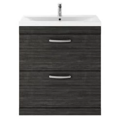 Brooklyn 800mm Black Vanity Unit - Floor Standing 2 Drawer Unit -Vanity Units Sales Store BFS8HB d4 460