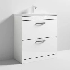 Brooklyn 800 Gloss White Floor Standing Vanity Unit with Thin-Edge Basin 6 Brooklyn 800 Gloss White Floor Standing Vanity Unit with Thin-Edge Basin -Vanity Units Sales Store BFS8WHTTE d2 460