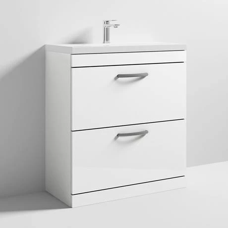 Brooklyn 800 Gloss White Floor Standing Vanity Unit with Thin-Edge Basin 3 Brooklyn 800 Gloss White Floor Standing Vanity Unit with Thin-Edge Basin - Image 3