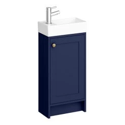 Bromley Traditional Blue Cloakroom Vanity Unit (inc. Ceramic Basin)