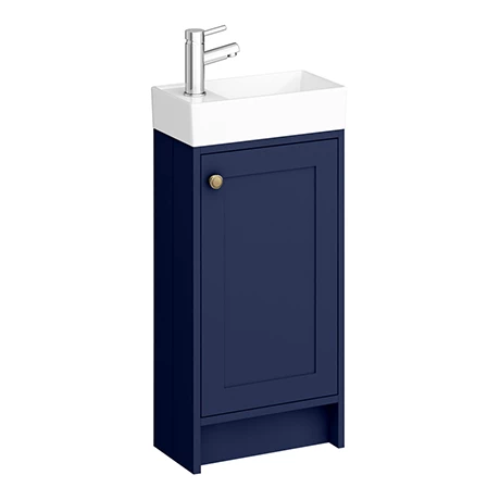 Bromley Traditional Blue Cloakroom Vanity Unit (inc. Ceramic Basin) 1 Bromley Traditional Blue Cloakroom Vanity Unit (inc. Ceramic Basin)