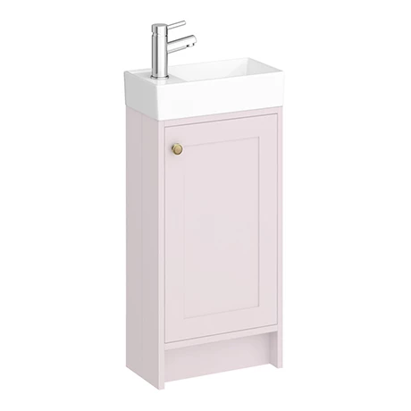 Bromley Traditional Pink Cloakroom Vanity Unit (inc. Ceramic Basin) 1 Bromley Traditional Pink Cloakroom Vanity Unit (inc. Ceramic Basin)