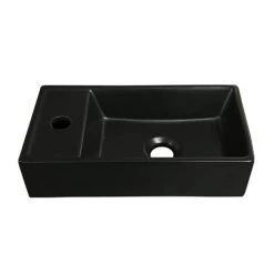 Bromley White Cloakroom Vanity Unit (incl. Black Basin + Brushed Brass Handle) -Vanity Units Sales Store BR4WHTBBK d3 460