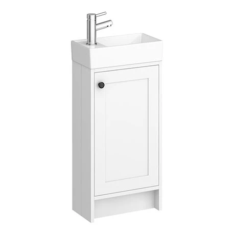 Bromley Traditional White Cloakroom Vanity Unit (inc. Ceramic Basin) 1 Bromley Traditional White Cloakroom Vanity Unit (inc. Ceramic Basin)