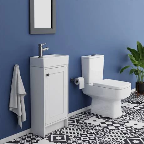 Bromley Traditional White Cloakroom Vanity Unit (inc. Ceramic Basin) 2 Bromley Traditional White Cloakroom Vanity Unit (inc. Ceramic Basin) - Image 2