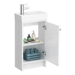 Bromley Traditional White Cloakroom Vanity Unit (inc. Ceramic Basin) 8 Bromley Traditional White Cloakroom Vanity Unit (inc. Ceramic Basin) -Vanity Units Sales Store BR4WHT d2 460