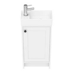 Bromley Traditional White Cloakroom Vanity Unit (inc. Ceramic Basin) 9 Bromley Traditional White Cloakroom Vanity Unit (inc. Ceramic Basin) -Vanity Units Sales Store BR4WHT d3 460