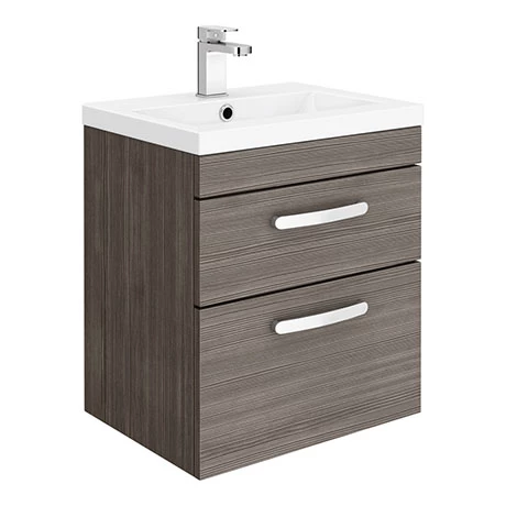 Brooklyn 500mm Grey Avola 2 Drawer Wall Hung Vanity Unit 1 Brooklyn 500mm Grey Avola 2 Drawer Wall Hung Vanity Unit