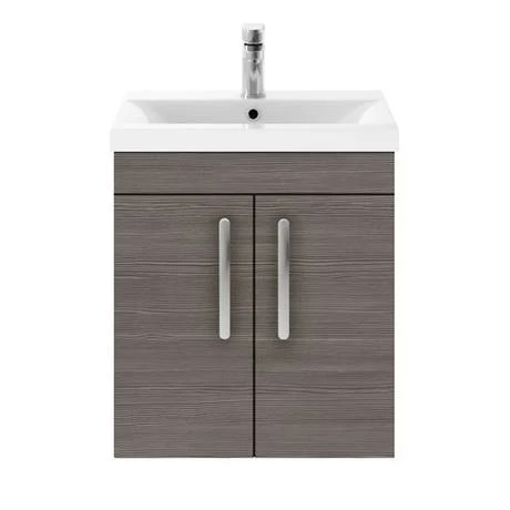 Brooklyn 500mm Grey Avola 2 Door Wall Hung Vanity Unit 5 Brooklyn 500mm Grey Avola 2 Door Wall Hung Vanity Unit - Image 5