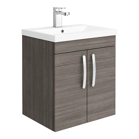 Brooklyn 500mm Grey Avola 2 Door Wall Hung Vanity Unit 1 Brooklyn 500mm Grey Avola 2 Door Wall Hung Vanity Unit