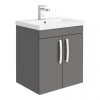 Brooklyn 500mm Gloss Grey 2 Door Wall Hung Vanity Unit