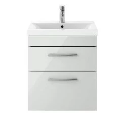 Brooklyn 500mm Grey Mist 2 Drawer Wall Hung Vanity Unit 8 Brooklyn 500mm Grey Mist 2 Drawer Wall Hung Vanity Unit -Vanity Units Sales Store BWH5GM2D d3 460