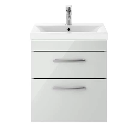 Brooklyn 500mm Grey Mist 2 Drawer Wall Hung Vanity Unit 4 Brooklyn 500mm Grey Mist 2 Drawer Wall Hung Vanity Unit - Image 4