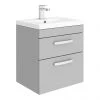 Brooklyn 500mm Grey Mist 2 Drawer Wall Hung Vanity Unit