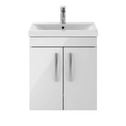 Brooklyn 500mm Gloss White 2 Door Wall Hung Vanity Unit -Vanity Units Sales Store BWH5GW d4 460