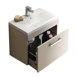 Brooklyn 500mm Stone Grey Wall Hung Vanity Unit - Single Drawer -Vanity Units Sales Store BWH5SG d3 460