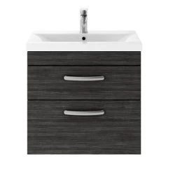 Brooklyn 600mm Black Wall Hung Double Drawer Vanity Unit 9 Brooklyn 600mm Black Wall Hung Double Drawer Vanity Unit -Vanity Units Sales Store BWH6BLK d1 460