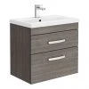 Brooklyn 600mm Grey Avola 2 Drawer Wall Hung Vanity Unit