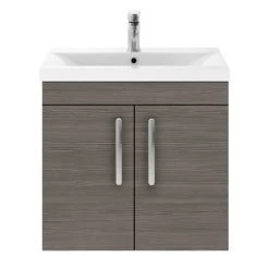 Brooklyn 600mm Grey Avola 2 Door Wall Hung Vanity Unit -Vanity Units Sales Store BWH6GA d4 460