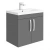 Brooklyn 600mm Gloss Grey 2 Door Wall Hung Vanity Unit