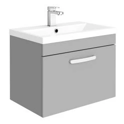 Brooklyn 600mm Grey Mist 1 Drawer Wall Hung Vanity Unit