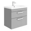 Brooklyn 600mm Grey Mist 2 Drawer Wall Hung Vanity Unit