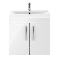 Brooklyn 600mm Gloss White 2 Door Wall Hung Vanity Unit -Vanity Units Sales Store BWH6GW d4 460