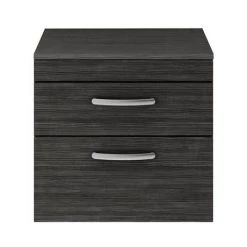 Brooklyn Wall Hung Countertop Vanity Unit - Black - 605mm 2 Drawer -Vanity Units Sales Store BWH6WT2DB d3 460