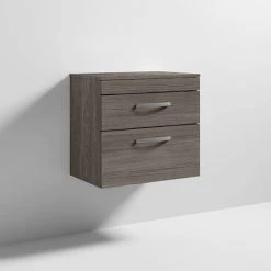 Brooklyn Wall Hung Countertop Vanity Unit - Grey Avola - 605mm 2 Drawer with Chrome Handles 7 Brooklyn Wall Hung Countertop Vanity Unit - Grey Avola - 605mm 2 Drawer with Chrome Handles -Vanity Units Sales Store BWH6WT2DG d4 460