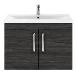 Brooklyn 800mm Black 2 Door Wall Hung Vanity Unit 9 Brooklyn 800mm Black 2 Door Wall Hung Vanity Unit -Vanity Units Sales Store BWH82DBLK d4 460