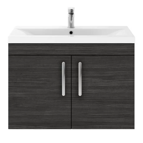 Brooklyn 800mm Black 2 Door Wall Hung Vanity Unit 5 Brooklyn 800mm Black 2 Door Wall Hung Vanity Unit - Image 5