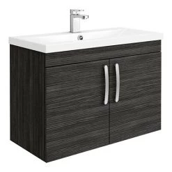 Brooklyn 800mm Black 2 Door Wall Hung Vanity Unit