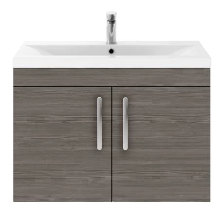 Brooklyn 800mm Grey Avola 2 Door Wall Hung Vanity Unit 4 Brooklyn 800mm Grey Avola 2 Door Wall Hung Vanity Unit - Image 4