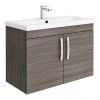 Brooklyn 800mm Grey Avola 2 Door Wall Hung Vanity Unit