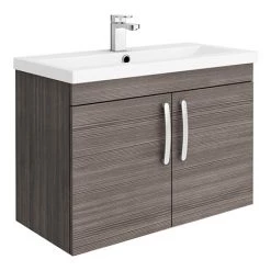 Brooklyn 800mm Grey Avola 2 Door Wall Hung Vanity Unit