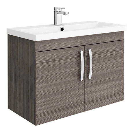 Brooklyn 800mm Grey Avola 2 Door Wall Hung Vanity Unit 1 Brooklyn 800mm Grey Avola 2 Door Wall Hung Vanity Unit