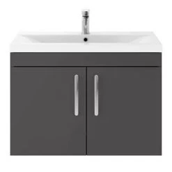 Brooklyn 800mm Gloss Grey 2 Door Wall Hung Vanity Unit 7 Brooklyn 800mm Gloss Grey 2 Door Wall Hung Vanity Unit -Vanity Units Sales Store BWH82DGRY d3 460