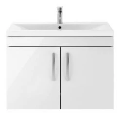 Brooklyn 800mm Gloss White 2 Door Wall Hung Vanity Unit 7 Brooklyn 800mm Gloss White 2 Door Wall Hung Vanity Unit -Vanity Units Sales Store BWH82DWHT d4 460