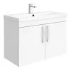 Brooklyn 800mm Gloss White 2 Door Wall Hung Vanity Unit
