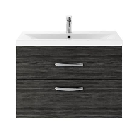 Brooklyn 800mm Black 2 Drawer Wall Hung Vanity Unit 5 Brooklyn 800mm Black 2 Drawer Wall Hung Vanity Unit - Image 5