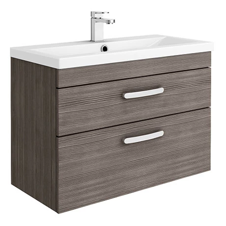 Brooklyn 800mm Grey Avola 2 Drawer Wall Hung Vanity Unit 1 Brooklyn 800mm Grey Avola 2 Drawer Wall Hung Vanity Unit