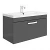 Brooklyn 800mm Gloss Grey 1 Drawer Wall Hung Vanity Unit