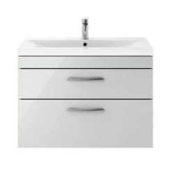 Brooklyn 800mm Grey Mist 2 Drawer Wall Hung Vanity Unit -Vanity Units Sales Store BWH8GM2D d3 460