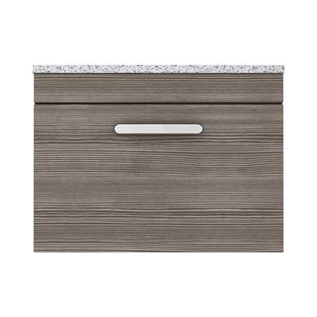 Brooklyn Wall Hung Countertop Vanity Unit - Grey Avola - 600mm with White Worktop & Chrome Handle 4 Brooklyn Wall Hung Countertop Vanity Unit - Grey Avola - 600mm with White Worktop & Chrome Handle - Image 4