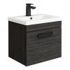 Brooklyn Wall Hung Vanity - Black - 500mm Wide 1-Drawer inc. Matt Black Handle