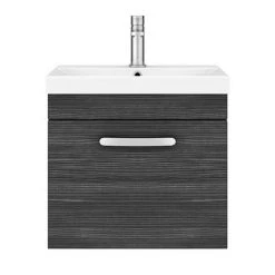 Brooklyn 500 Black Wall Hung 1-Drawer Vanity Unit with Thin-Edge Basin 11 Brooklyn 500 Black Wall Hung 1-Drawer Vanity Unit with Thin-Edge Basin -Vanity Units Sales Store BWHSD5BLKTE d6 460