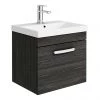Brooklyn 500 Black Wall Hung 1-Drawer Vanity Unit with Thin-Edge Basin