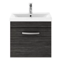 Brooklyn 500mm Black Wall Hung Vanity Unit - Single Drawer 8 Brooklyn 500mm Black Wall Hung Vanity Unit - Single Drawer -Vanity Units Sales Store BWHSD5BLK d1 460