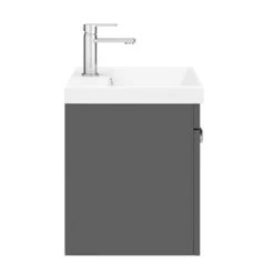 Brooklyn 500 Gloss Grey Wall Hung 1-Drawer Vanity Unit with Thin-Edge Basin 9 Brooklyn 500 Gloss Grey Wall Hung 1-Drawer Vanity Unit with Thin-Edge Basin -Vanity Units Sales Store BWHSD5GGTE d4 460